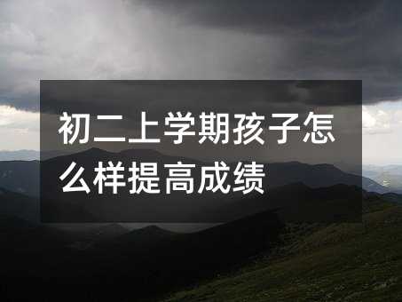 初二上學期孩子怎么樣提高成績