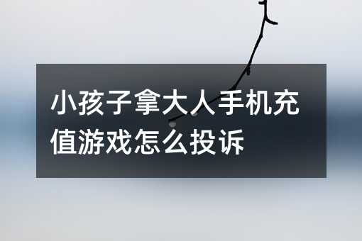 小孩子拿大人手機(jī)充值游戲怎么投訴