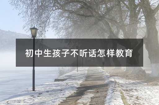 初中生孩子不聽話怎樣教育