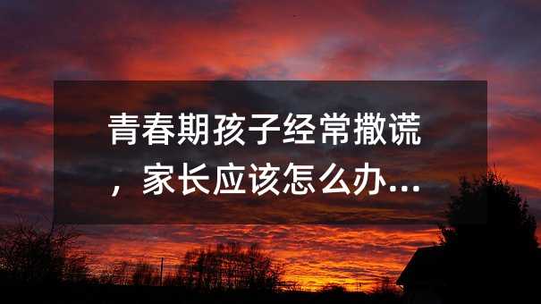 青春期孩子經常撒謊,家長應該怎么辦呢?