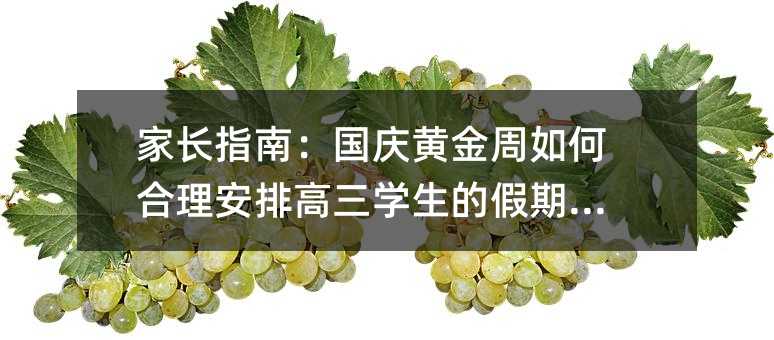 家長指南:國慶黃金周如何合理安排高三學生的假期生活