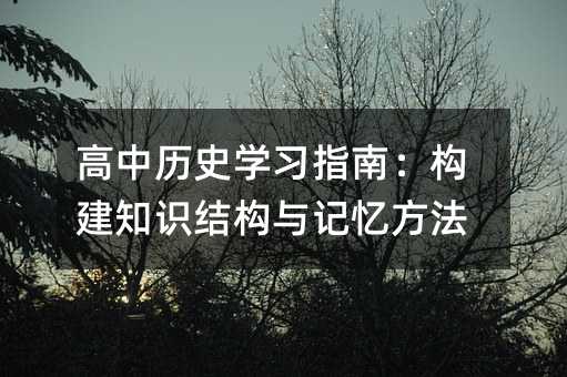 高中歷史學習指南:構建知識結構與記憶方法