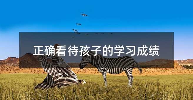 正確看待孩子的學習成績