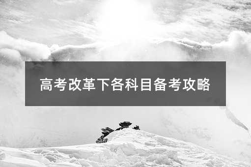 高考改革下各科目備考攻略