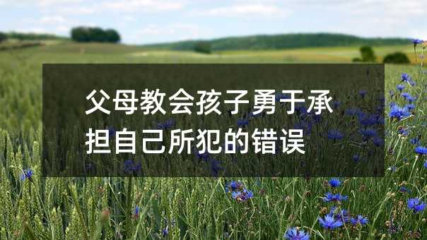 父母教會孩子勇于承擔自己所犯的錯誤
