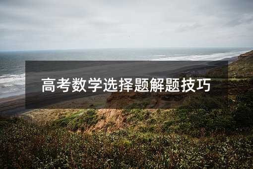 高考數學選擇題解題技巧
