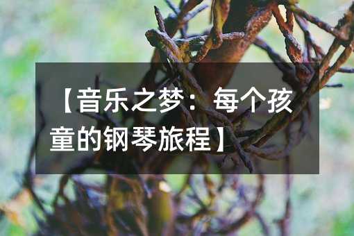 【音樂之夢:每個孩童的鋼琴旅程】