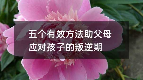 五個有效方法助父母應對孩子的叛逆期