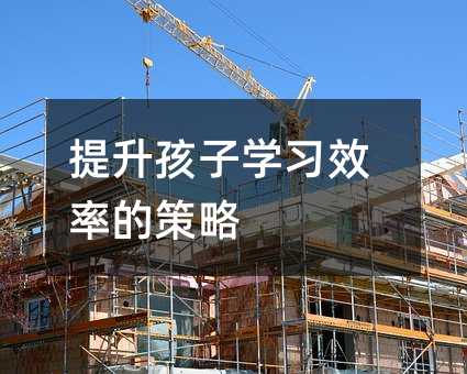 提升孩子學(xué)習(xí)效率的策略
