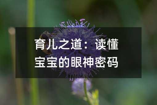 育兒之道:讀懂寶寶的眼神密碼