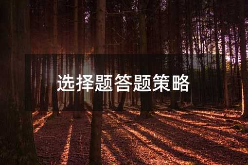 選擇題答題策略