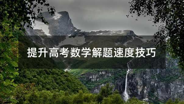 提升高考數(shù)學(xué)解題速度技巧