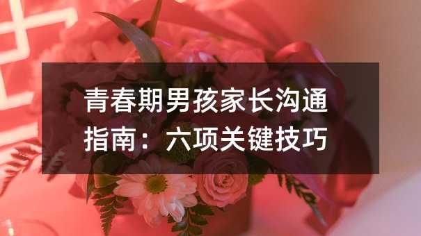 青春期男孩家長溝通指南:六項關鍵技巧