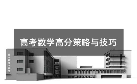 高考數(shù)學(xué)高分策略與技巧