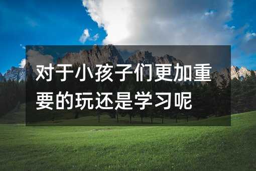 對(duì)于小孩子們更加重要的玩還是學(xué)習(xí)呢
