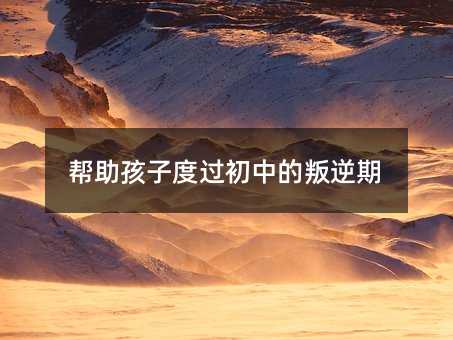 幫助孩子度過初中的叛逆期