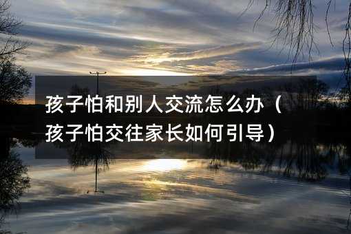 孩子怕和別人交流怎么辦(孩子怕交往家長如何引導)
