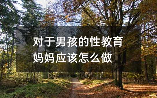 對于男孩的性教育媽媽應該怎么做