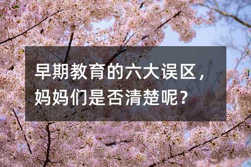 早期教育的六大誤區,媽媽們是否清楚呢?