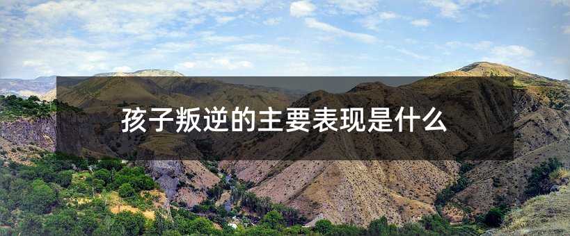 孩子叛逆的主要表現是什么