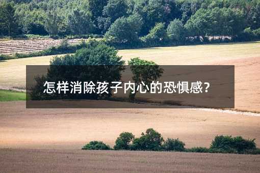 怎樣消除孩子內心的恐懼感?