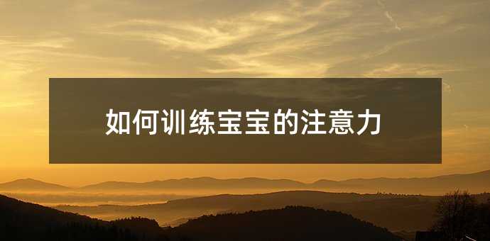 如何訓練寶寶的注意力