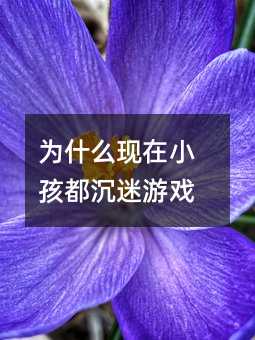 為什么現在小孩都沉迷游戲