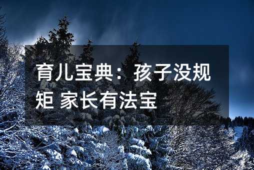 育兒寶典:孩子沒規矩 家長有法寶