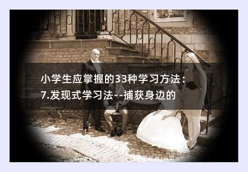 小學(xué)生應(yīng)掌握的33種學(xué)習(xí)方法:7.發(fā)現(xiàn)式學(xué)習(xí)法--捕獲身邊的知識