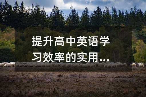 提升高中英語學習效率的實用技巧