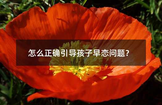 怎么正確引導孩子早戀問題?