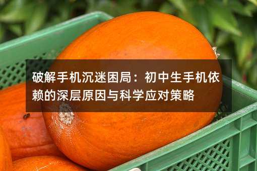 破解手機沉迷困局:初中生手機依賴的深層原因與科學應對策略