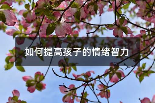 如何提高孩子的情緒智力