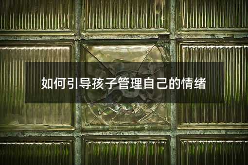 如何引導孩子管理自己的情緒