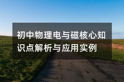 初中物理電與磁核心知識(shí)點(diǎn)解析與應(yīng)用實(shí)例