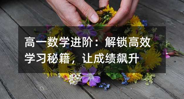 高一數(shù)學(xué)進(jìn)階:解鎖高效學(xué)習(xí)秘籍,讓成績飆升