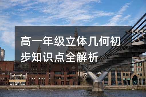 高一年級(jí)立體幾何初步知識(shí)點(diǎn)全解析
