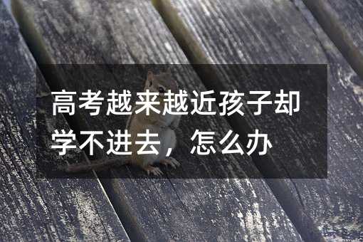 高考越來越近孩子卻學不進去,怎么辦