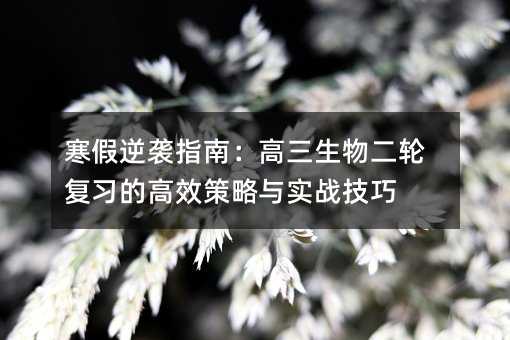 寒假逆襲指南:高三生物二輪復習的高效策略與實戰技巧