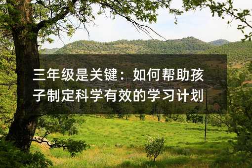 三年級(jí)是關(guān)鍵:如何幫助孩子制定科學(xué)有效的學(xué)習(xí)計(jì)劃