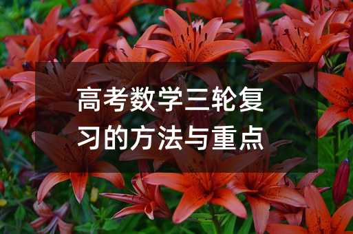 高考數學三輪復習的方法與重點