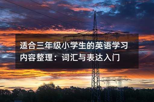 適合三年級小學生的英語學習內容整理:詞匯與表達入門