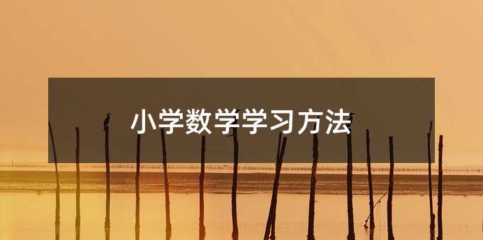 小學數學學習方法