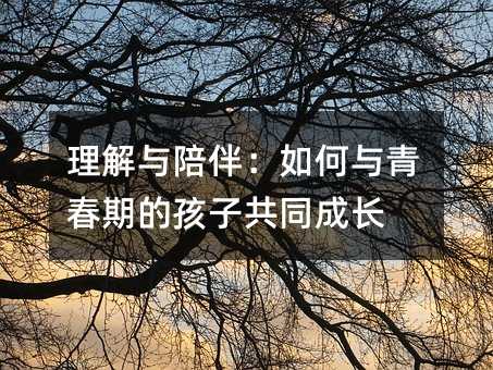 理解與陪伴:如何與青春期的孩子共同成長