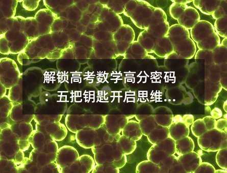 解鎖高考數(shù)學(xué)高分密碼:五把鑰匙開啟思維之門
