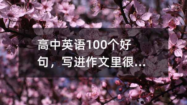 高中英語100個好句,寫進(jìn)作文里很加分!