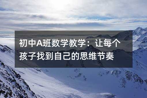 ����A����(sh��)�W(xu��)�̌W(xu��)��׌ÿ��(g��)�����ҵ��Լ���˼�S��(ji��)��