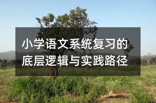 小學語文系統復習的底層邏輯與實踐路徑