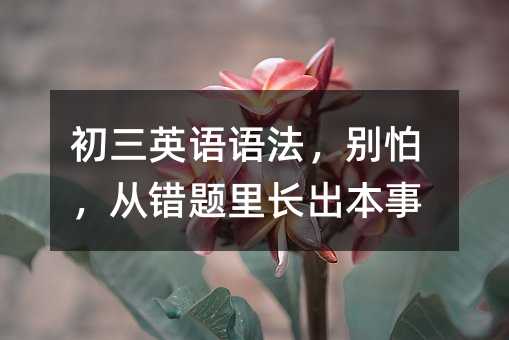 初三英語語法,別怕,從錯題里長出本事