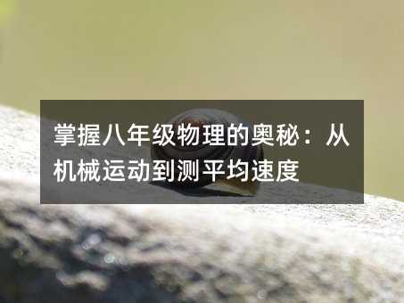 掌握八年級物理的奧秘:從機械運動到測平均速度